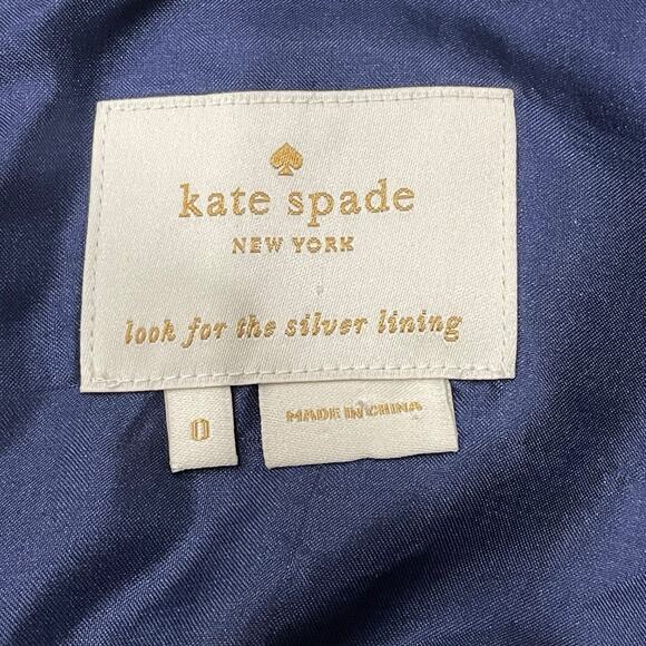 Kate Spade Size 0 Talitha Midnight Navy Blue Ruffle Hem Dress Size 0 *no belt* - Picture 12 of 13